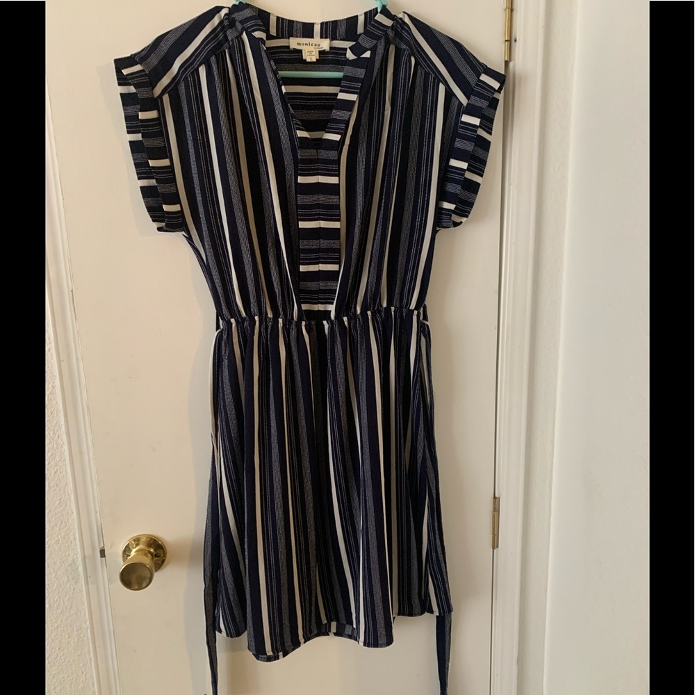 Blue striped dress